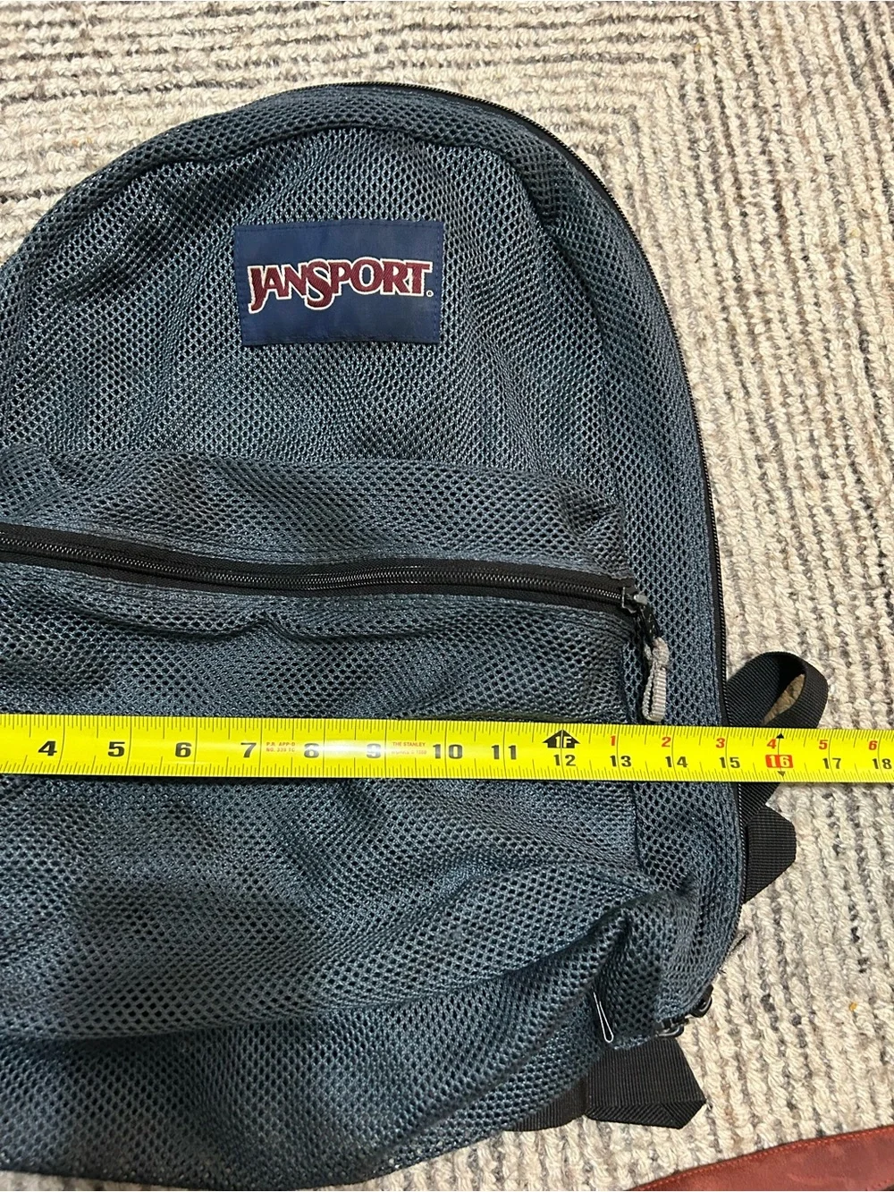 JanSport Gray Mesh Backpack Compact Everyday Bag